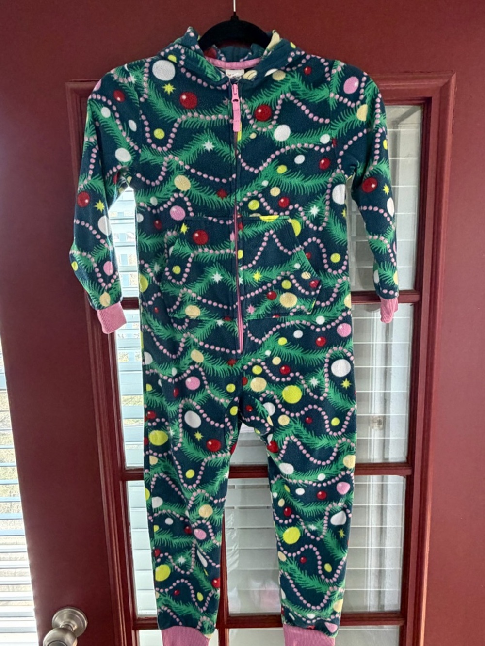 Cat & Jack Kids Holiday Tree Print One-Piece Pajama Set